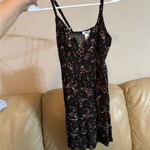 Black Floral Midi Dress